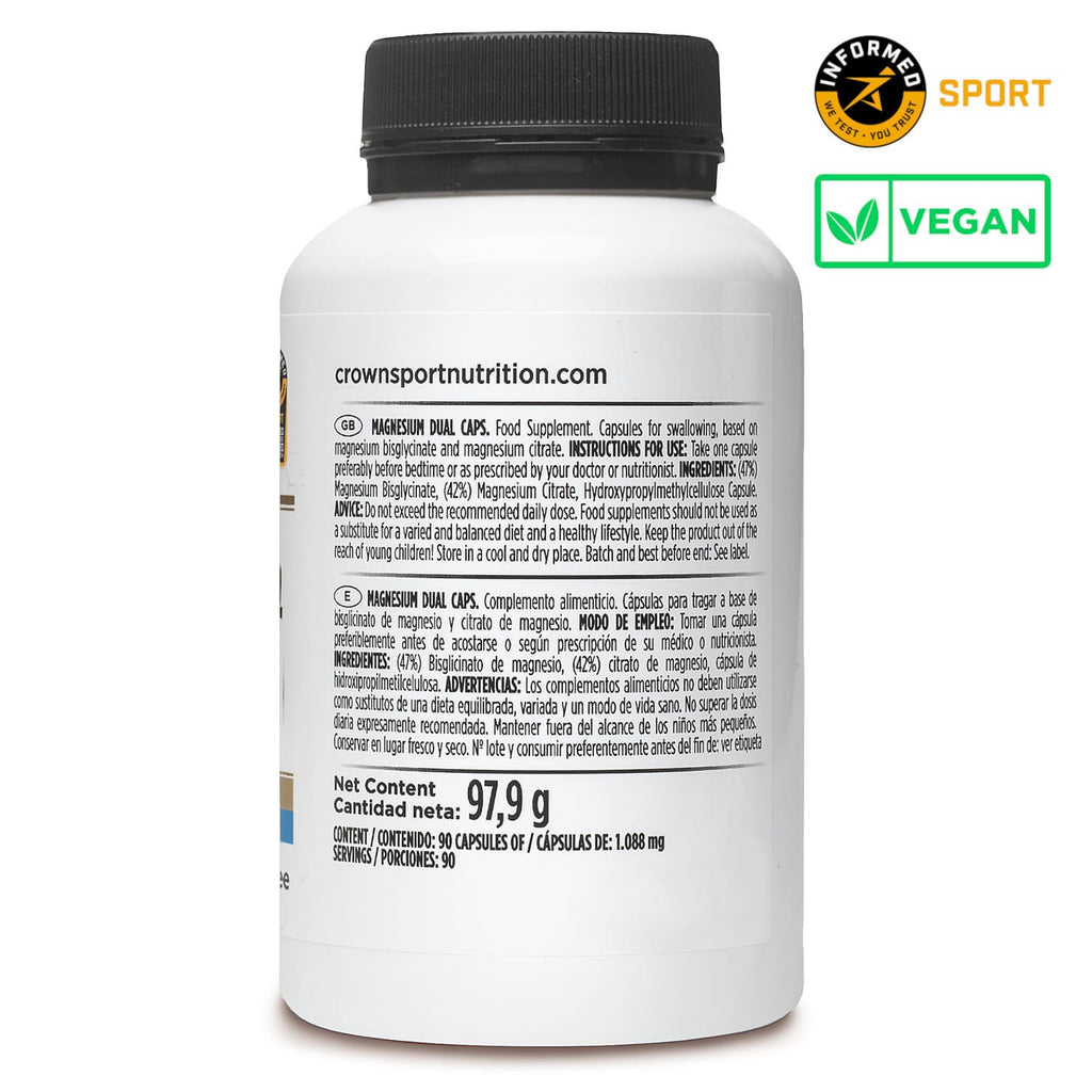 MAGNESIO Magnesium Caps Dual (Bote: 90 caps) de CROWN