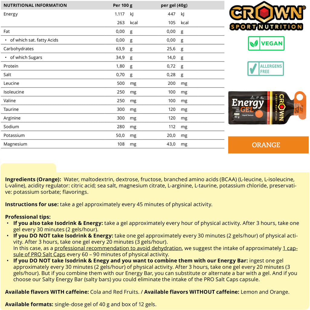 GEL Energético Energy Gel de CROWN