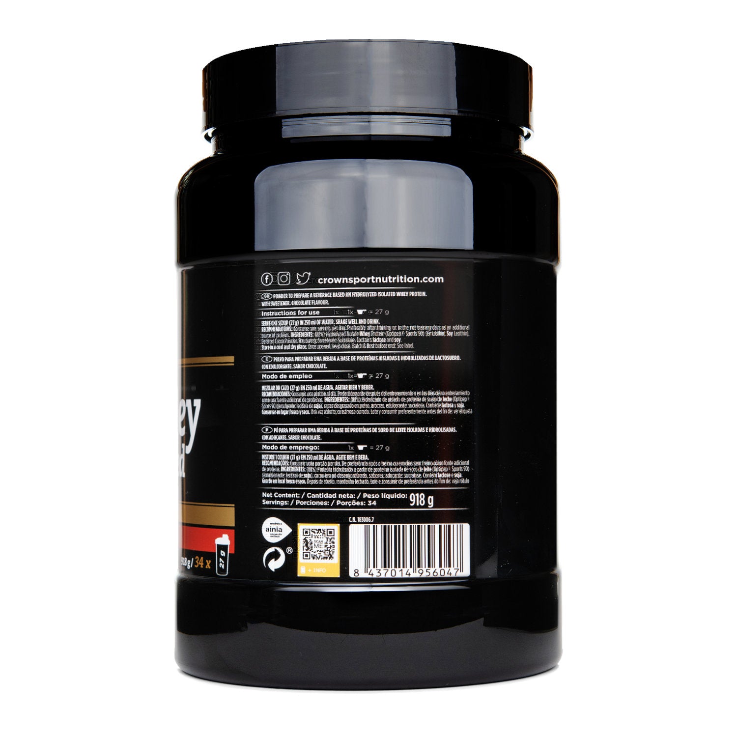 PROTEÍNA aislada Iso Whey Hydrolyzed de CROWN